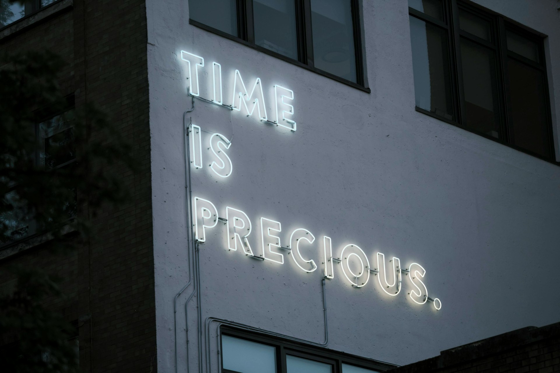 time is precious slogan suggesting the importance of developing time management skill